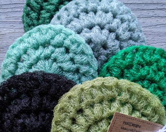 Crochet Nylon Net Dish Scrubbies. Set of 6 - Going Green!
