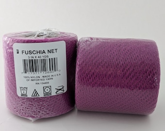Fuchsia 3 Inch Nylon Net Spool - 40 Yards Long