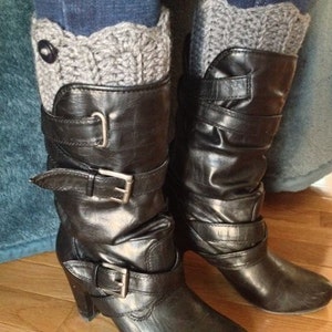 CROCHET PATTERN:  Boot Cuffs with Button. Boot Topper Pattern. Adult Size. Permission to sell finished items.