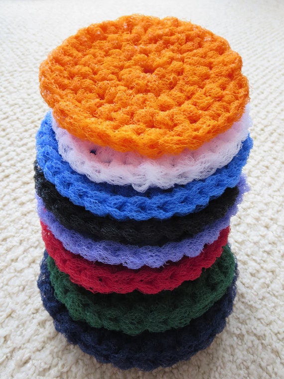 Dish Scrubbies. SET OF 3. Crochet Nylon Dish Scrubber. CHOOSE Your Colors.  Great Housewarming or Wedding Shower Gift. 