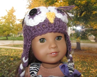 Crochet Doll Owl Hat Pattern with Tassels: Fits 18" American Girl Dolls (PDF Pattern)