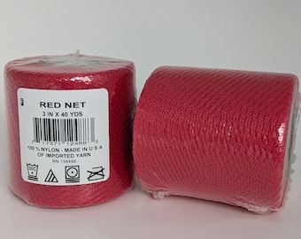 Red 3 Inch Nylon Net Spool - 40 Yards Long