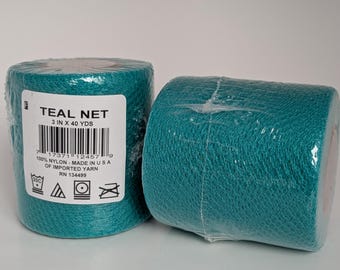 Teal 3 Inch Nylon Net Spool - 40 Yards Long