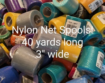 Nylon Net Spools: 6-Piece Set, 3" x 40 Yards each. Mixer pack/choose your colors.