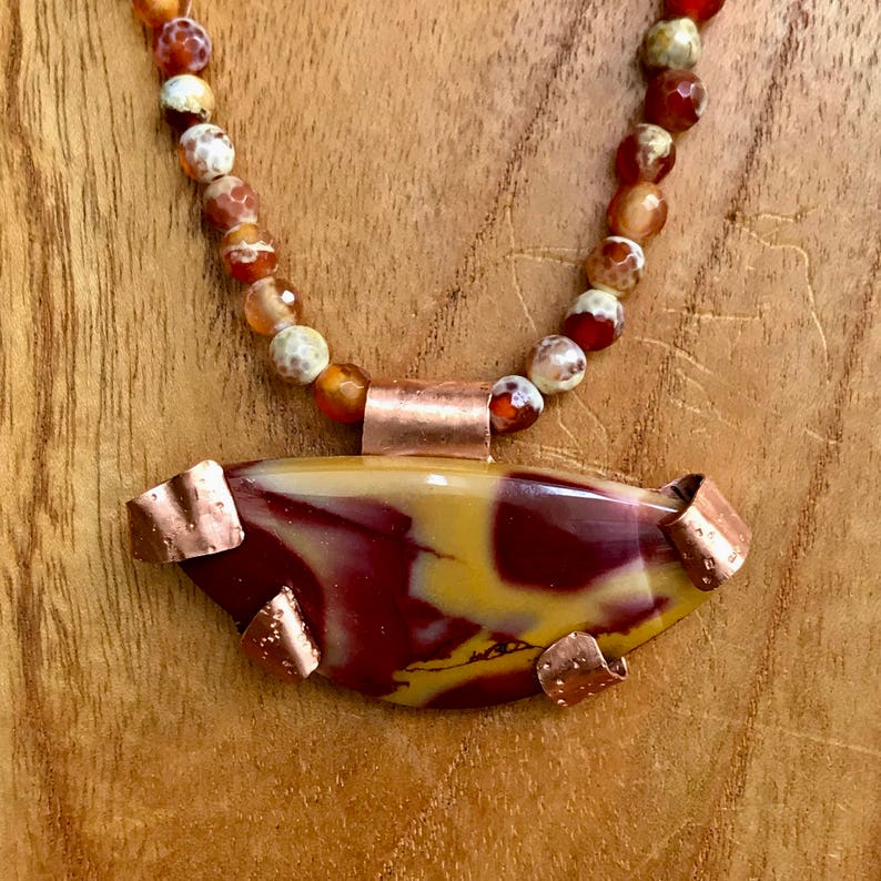 Christmas Gift Unique Gift Boho Beaded Wife Gift Birthday Gift Girlfriend Gift Adjustable Statement Pendant Necklace Organic Raw