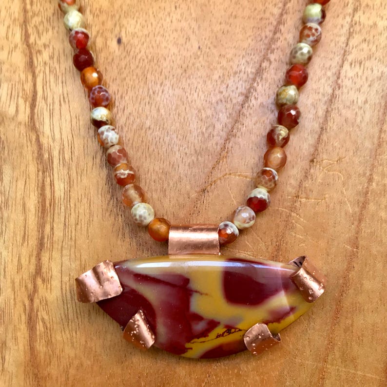 Christmas Gift Unique Gift Boho Beaded Wife Gift Birthday Gift Girlfriend Gift Adjustable Statement Pendant Necklace Organic Raw