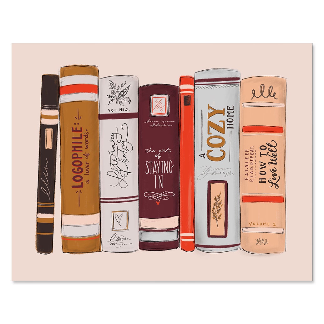 Bookish - Print Fall Decor Wall Art Thanksgiving Autumn Book Decor