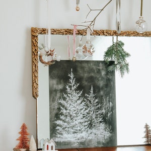 Chalk Dust Trees Print Chalk Art Chalkboard Christmas - Etsy