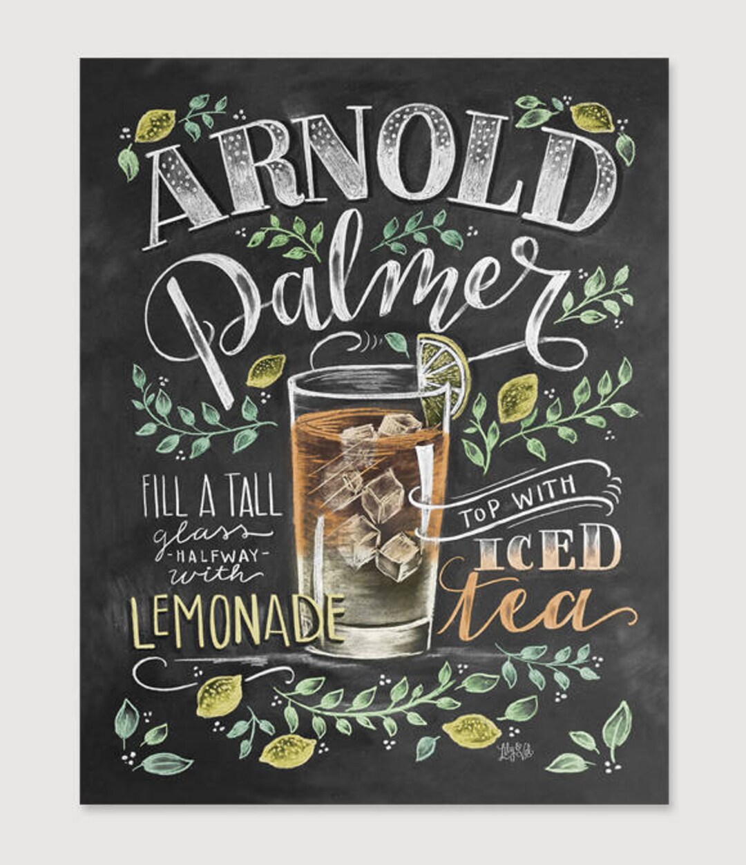 Arnold Palmer Arte de tiza Arte de verano Cócteles - Etsy España