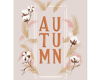 Autumn - Art Print - Home Decor - Autumn - Hand-Drawn Wall Art - Fall Pumpkins