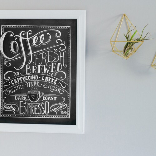 Coffee sign - Gift for mom - Coffee Lovers gift - Coffee Art Print - Chalkboard Art - Kitchen Print - Kitchen Art - Chalk Art - poster