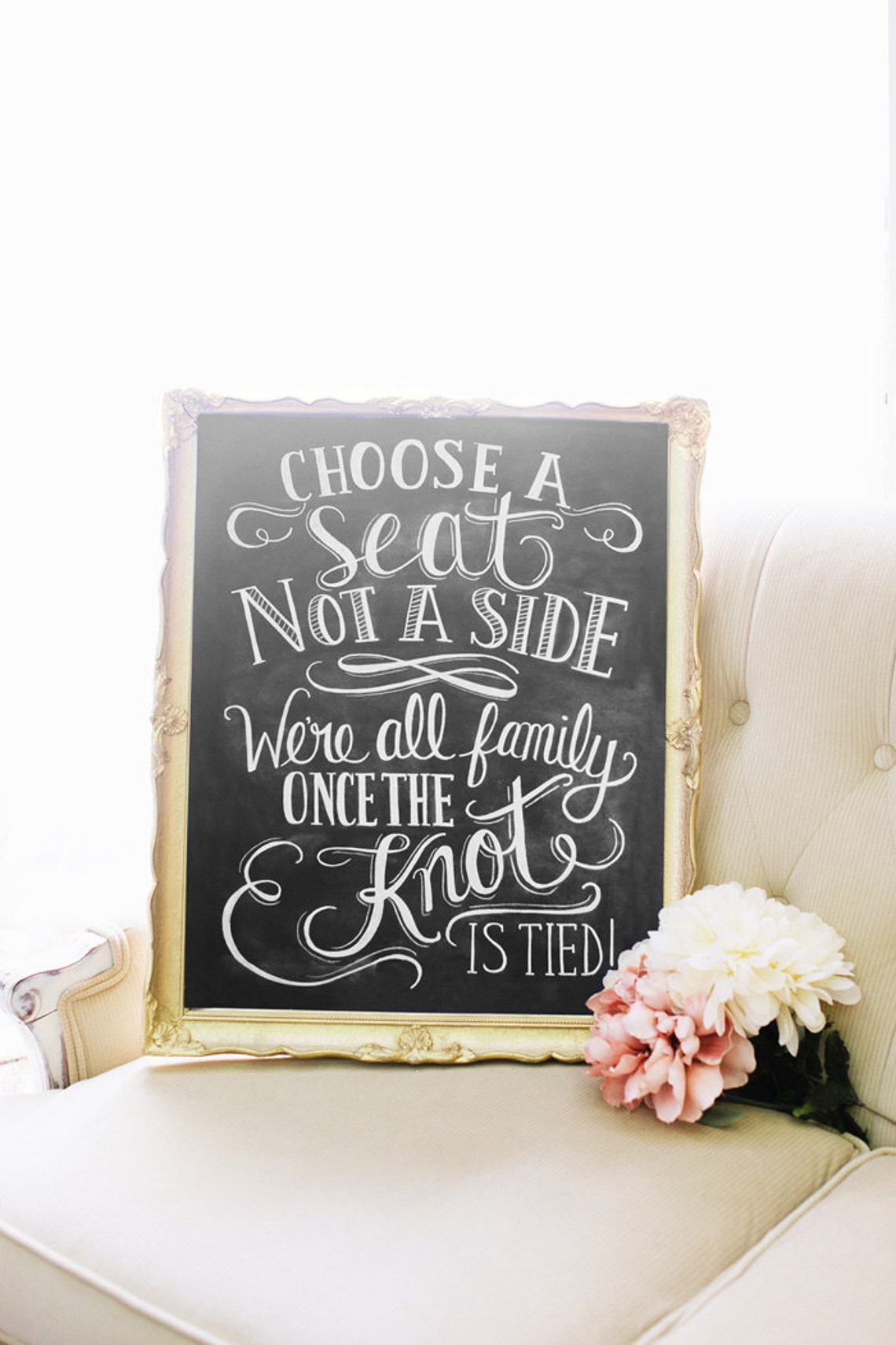 Choose A Seat Not A Side Print Wedding Ceremony Sign - Etsy