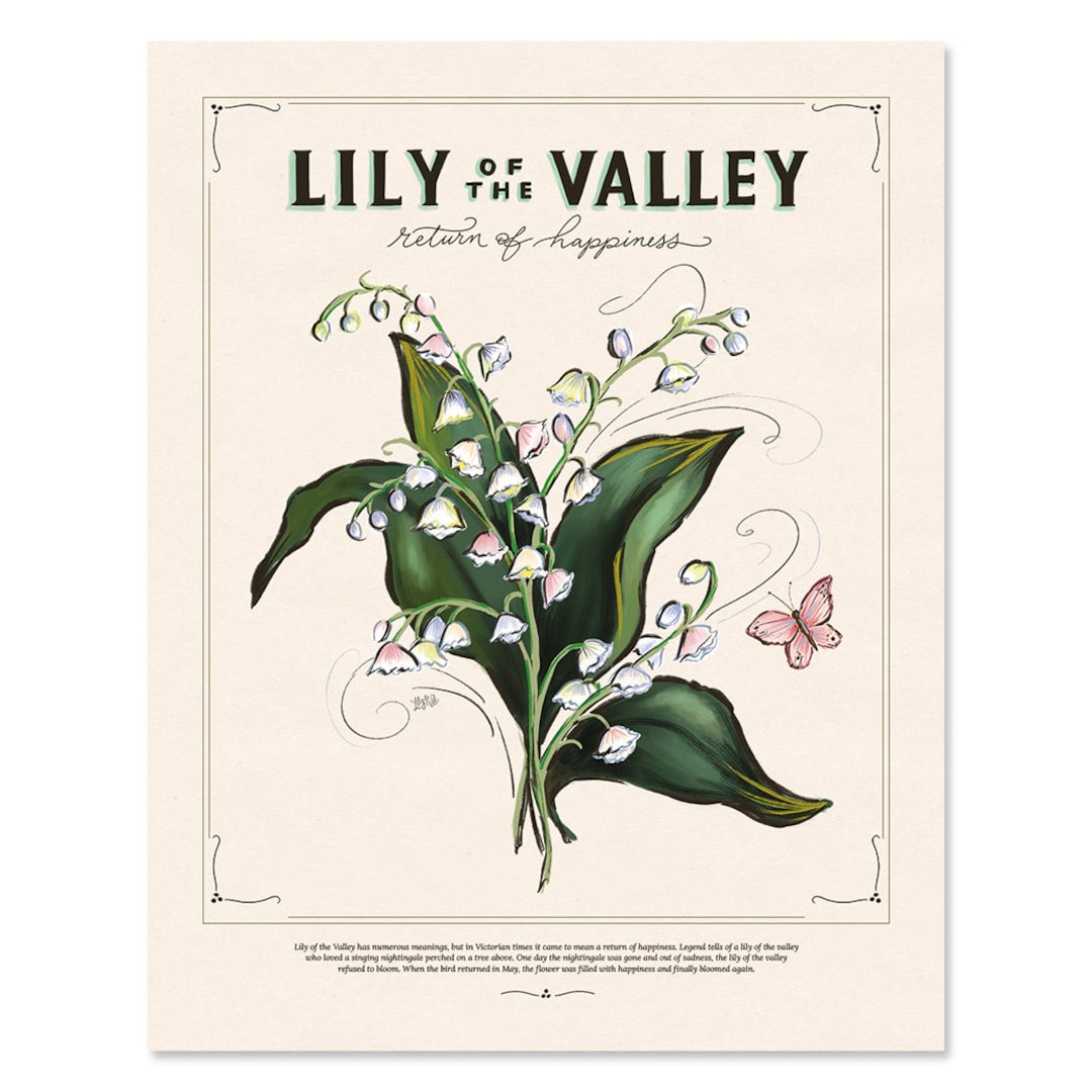 Lily of the Valley Print Home Decor Spring Hand-drawn