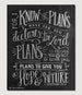 Scripture Art- Graduation Gift - Jeremiah 29:11 Print - Bible Verse - Typography Art - Chalkboard Art - Chalk Art 