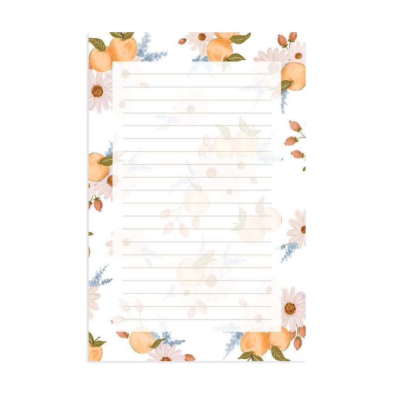 Clementine Stationery Sheet Download Instant Digital Etsy