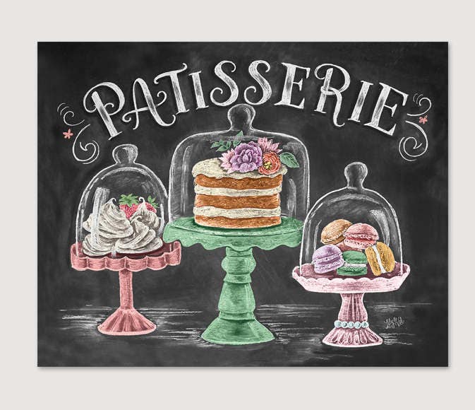 French Bakery Patisserie Chalk Art Spring Art Macarons - Etsy 日本