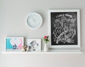 Nautical Print - Travel Print - Chalkboard Art - Anchor Illustration - Nautical Decor - Hand Lettered Print