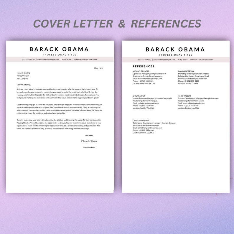 ATS Resume Template Canva, ATS Friendly CV, Minimalist Resume, Simple ...