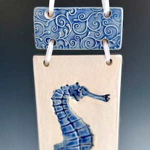 Seahorse Wall Tile, Stoneware, Handmade