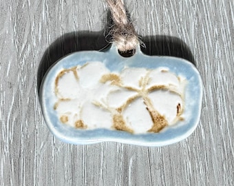 Cotton Ornament, handmade, stoneware