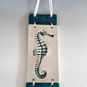 Seahorse Wall Tile, Stoneware, Handmade