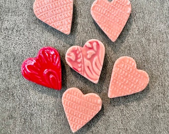 Porcelain Heart Magnets, Valentine’s Day