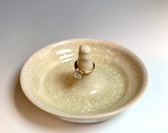 Ring Holder Handmade Crackle Glaze