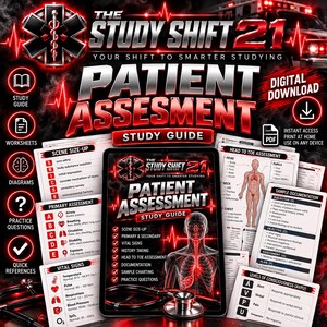 EMT Essentials Study Bundle Patient Assessment | Digital Download: Visual Study Guide with Diagrams