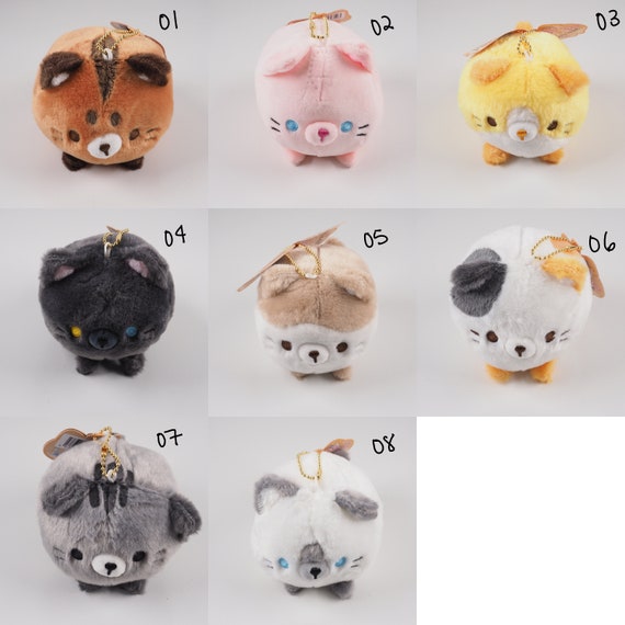 nanaka060709　まんまるあにまるず NEW! 01-08 Manmaru Da Nyan Cat by YELL Japan Plush Keychain
