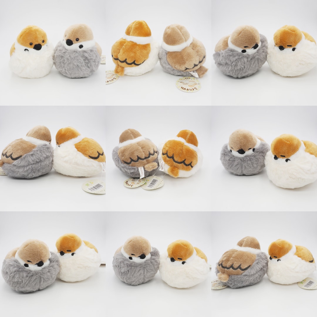 Restocked! Plump Sparrow Bird Soft Furry Plush by YELL Japan - Etsy