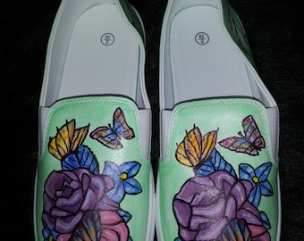 hand painted flower shoes