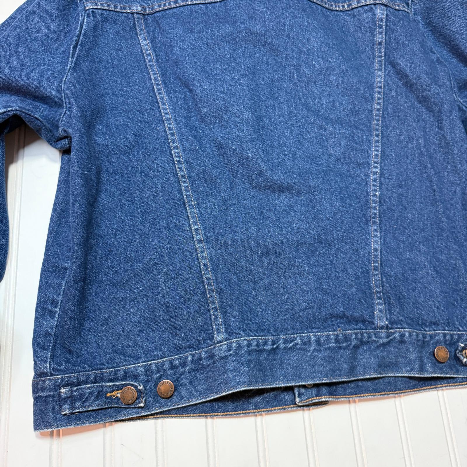 Vintage Rustler Denim Jacket L Made in USA 13oz Cotton Blue Jean 