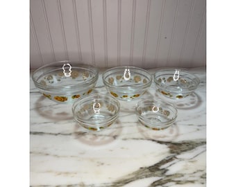 Vintage 1970er Jahre Imperial Glass Flower Dute Sonnenblumen Nistschale