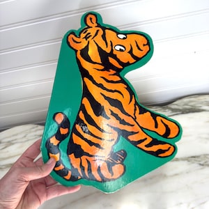 1999 Vintage “Trigger” Tiger Shaped Board Book – Winnie The Pooh Children&#39;s Book Nursery Decor