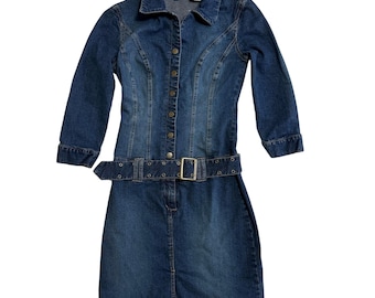 white christmas dresses Morgan Denim Mini Dress Medium