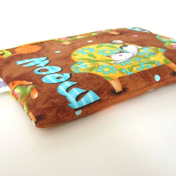 Small Zippered Notions Pouch - Cats on Chairs