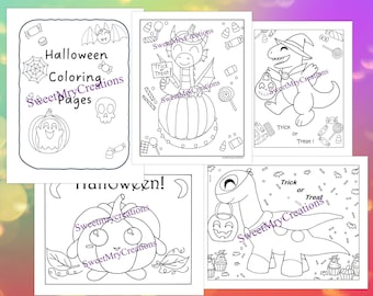 Halloween Kleurplaten Pritnables | Voor kinderen, tieners en volwassenen | Digitale download | Digitale afdruk