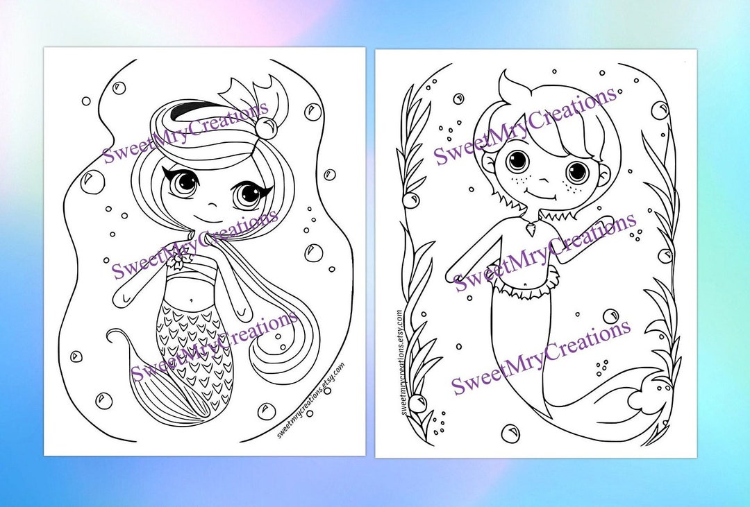 New! Original Mermaid Doll Coloring Page | for Kids, Teens, and Adults ...