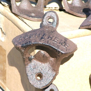 old style cast iron bottle openers, wall mounted, beer bottle opener, soda opener