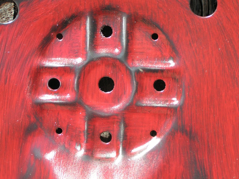 great for bar stool tops 2 RED distressed Steel tractor seat s New Old Style