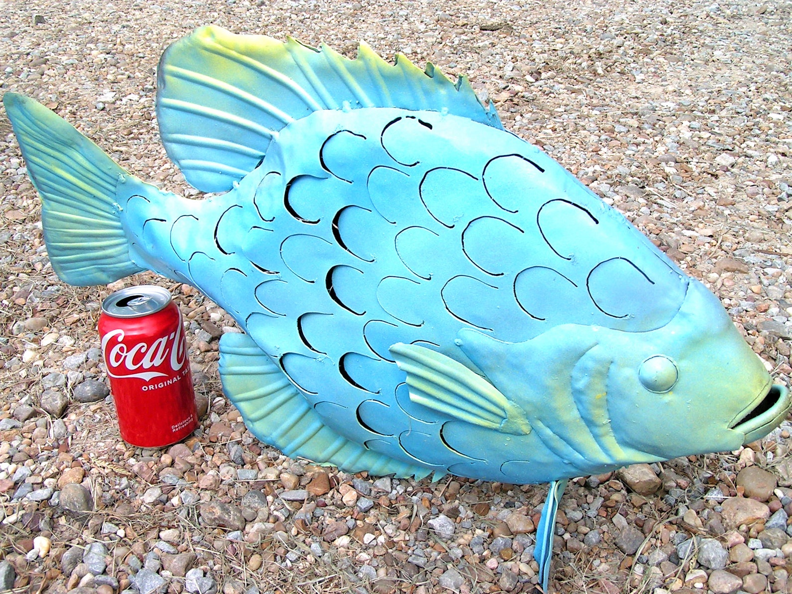 Large Metal Art FISH sculpture Junk Iron Art Distressed Etsy