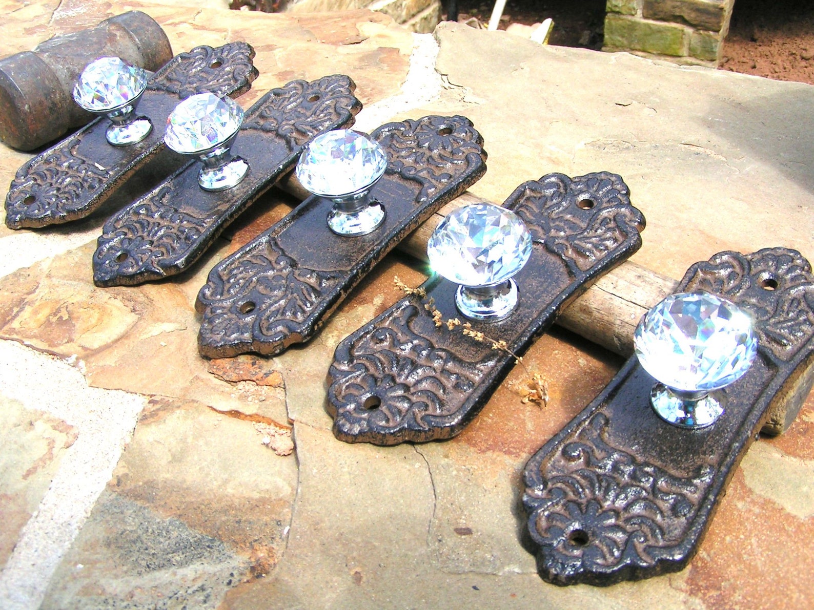 SIX Cristal estilo GLASS cajón de gabinete tira de las | Etsy