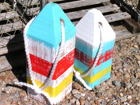 2 Lobster Buoys Nautical Decor Wooden Decorative Buoys | Etsy