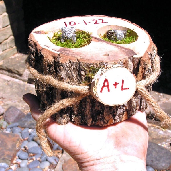Log Ring Holder Etsy