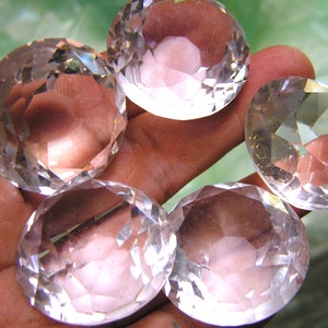 SIX Crystal style cut glass flat black rounds for crafts, accents, embellishment