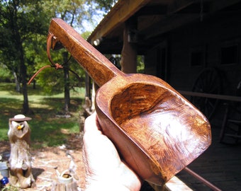 Primitive Wooden scoop, Hand carved wood, 2851