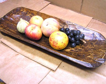 Wooden Dough Bowl, Hand Carved 2696