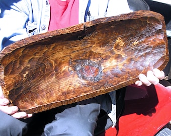 Hand Carved Wooden Dough Bowl Bread Trencher 2926
