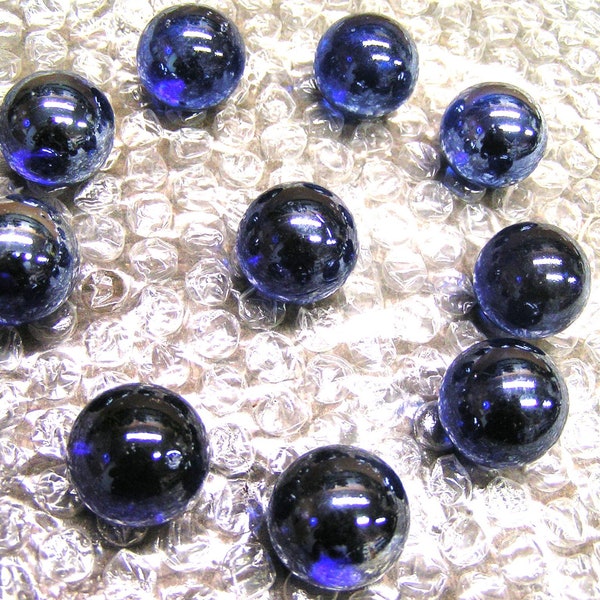 10 LARGE glass Blue marbles