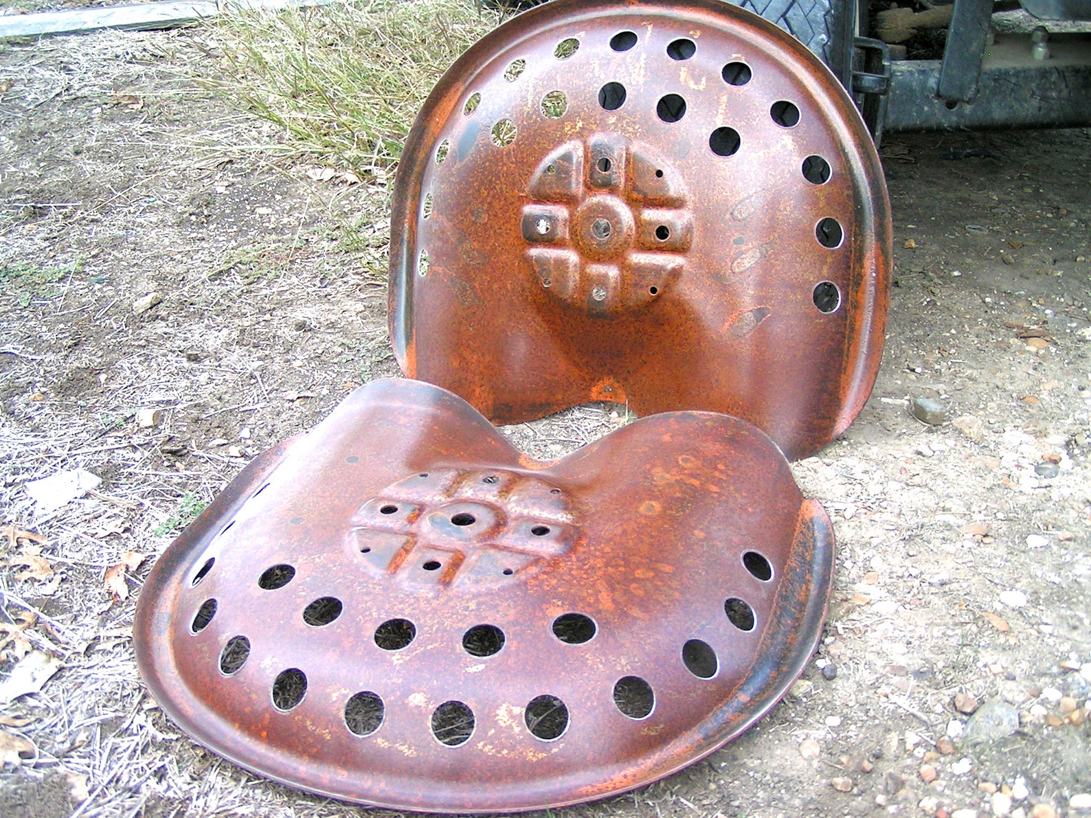 TWO Distressed Steel Tractor Seats Metal Farm Machinery Seat Etsy